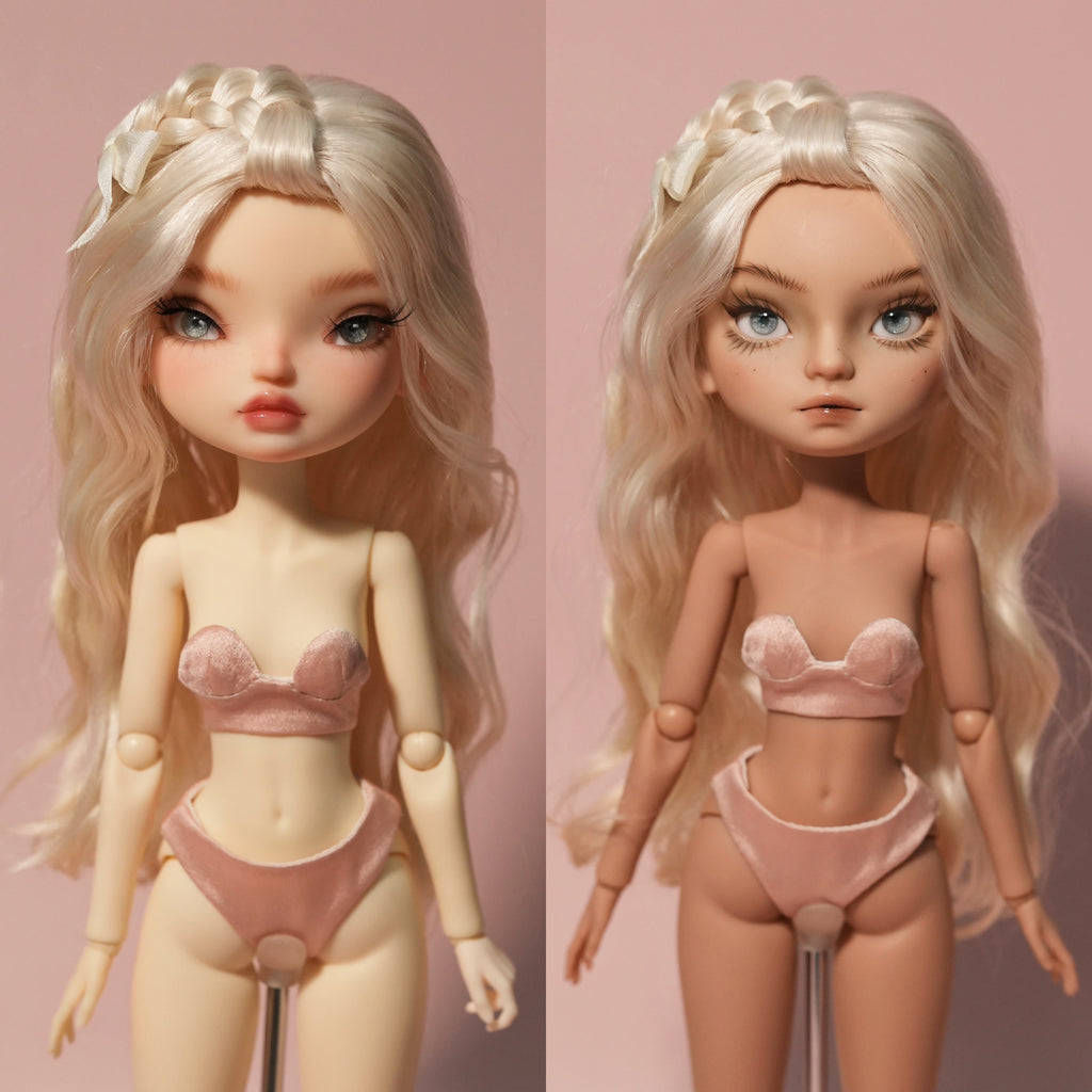 Side weave wig-1/6 BJD doll head circumference size By LULUDAO